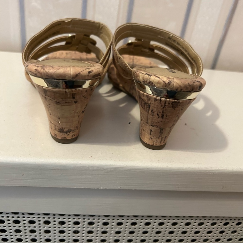 Neutral Cork Heels - Picture 2 of 3